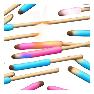 Pink and blue neon a burning match sticker