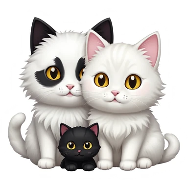 Black cat with white cat sticker