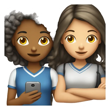 Girl with mom texting eacher sticker