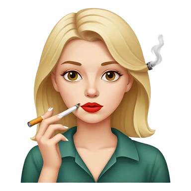 White girl with a cigarette in her mouth sticker