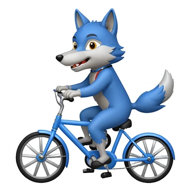 Wolf cartoon  ride on cycle sticker