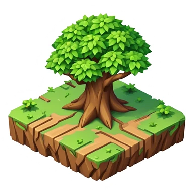 StarCraft-inspired, isometric rugged terrain tree sticker