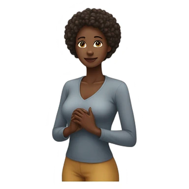 black african women standing with hands in shap of heart in front of her sticker
