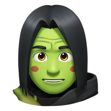 Itachi playing with shrek sticker