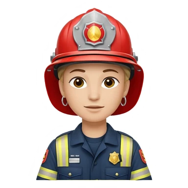 Fireman with earrings 
 sticker