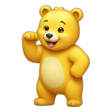 cheerful yellow bear sticker