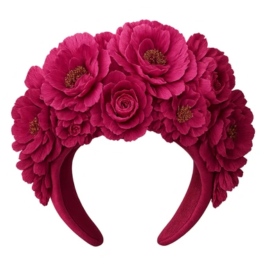 pink floral headband, luxurious and bold sticker