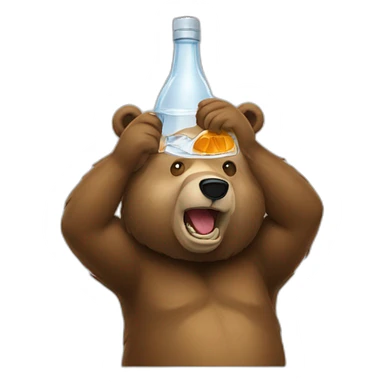 A bears drinking vodka sticker