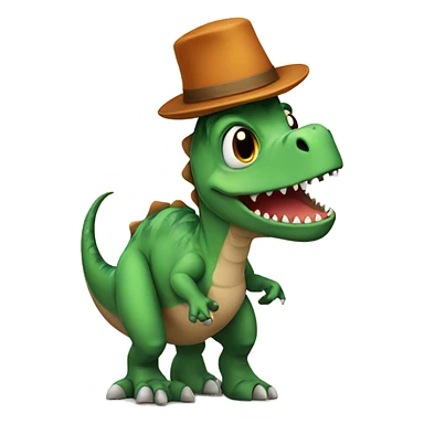 dinosaur with hat sticker