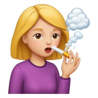 woman blowing sticker