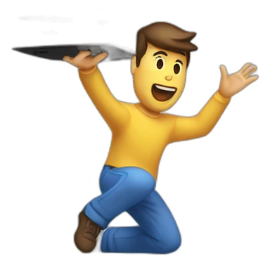 Person throwing Wi-Fi router ingarbage sticker