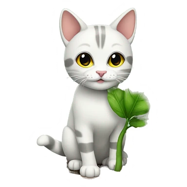 gato con planta en la caveza  sticker