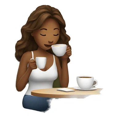Woman reading while drinking coffee sticker