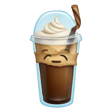 Ice coffee with  bow  sticker