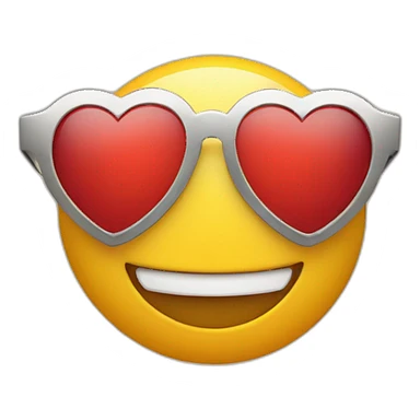 Smiling face with heart shaped sunglasses  sticker