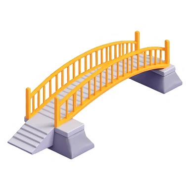 a bridge in 3D emoji style, soft and rounded sticker