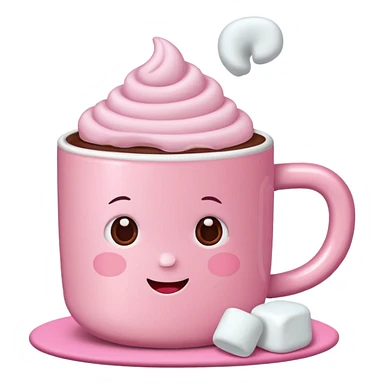 heiße Schokolade mit Marshmallows pink . Keine Gesichter  sticker