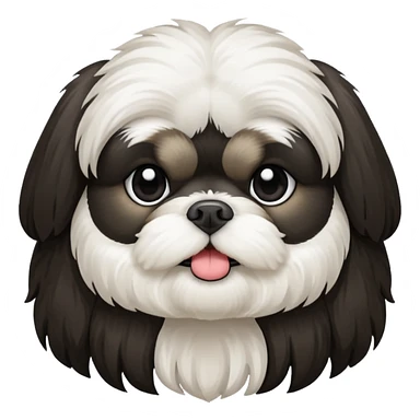 white and black shih tzu dog sticker