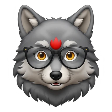Wolf in blqck glasses sticker