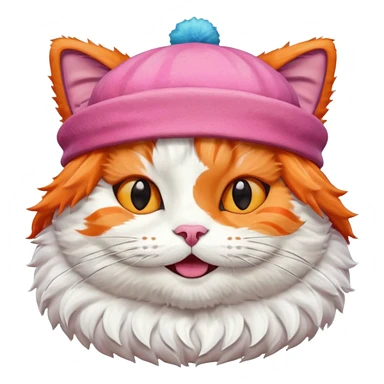 happy cat wearing a hat made out of sushi sticker