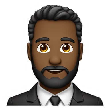 hombre de 45 años cabello corto lacio negro con canas barba con canas vestido formal ojos negros sticker