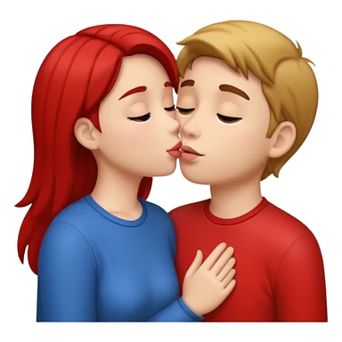 A girl kissing a boy in real life sticker