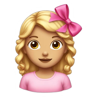 A girl witha pink bow on her hair sticker