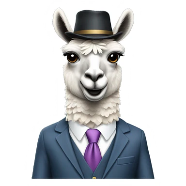 Llama in business attire sticker