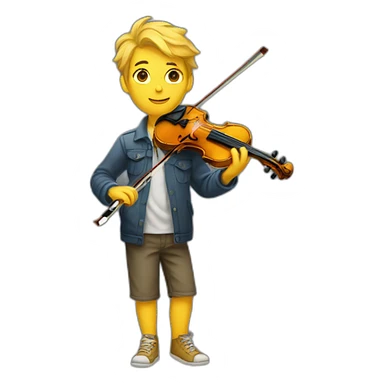 boy-standing-in-a-yellow-sea-while-holding-violin sticker