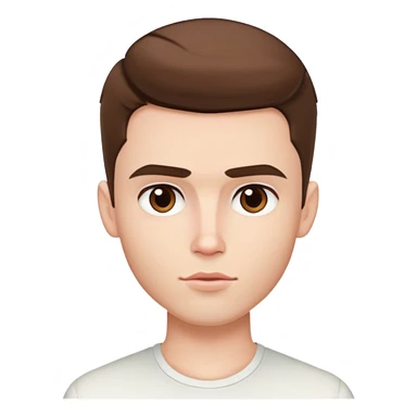 pretty handsome bratz man, short brown hair, brown eyes, pale skin, defined jawline sticker