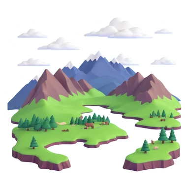 Scottish highlands with mountains sticker