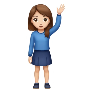 girl with brown hair standing up sticker