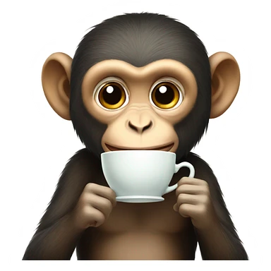 Female monkey drinking tea sticker