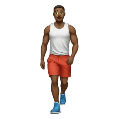 walking in gym cloth man sticker