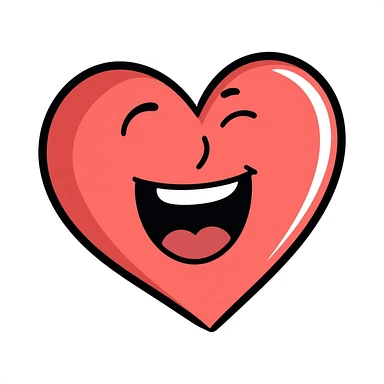 A heart with a big red mouth sticker