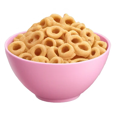 Cereals with milk on pink bowl sticker
