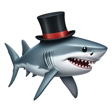 Shark with top hat and monocle sticker