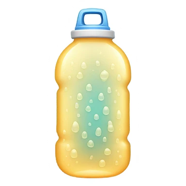 A glowing water bottle with droplets. sticker