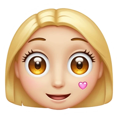 cute sparkly eyes with tiny smile emoji sticker