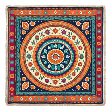 Cozy Indian throw blanket sticker