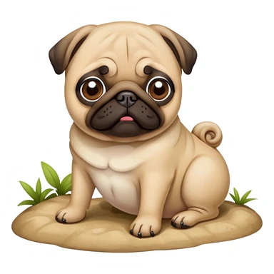 Pug pooping sticker