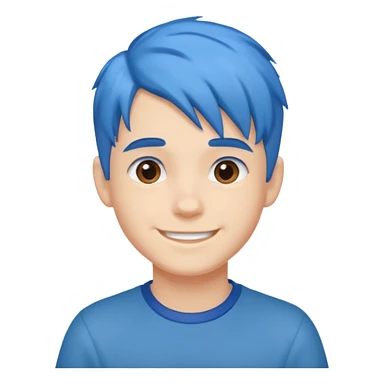 blue gamer Boy happy blue hair sticker