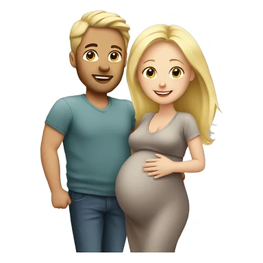 Pregnant blonde with her husband  sticker