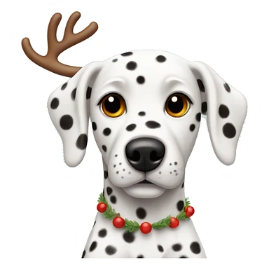 Dalmatian with reindeer antlers sticker