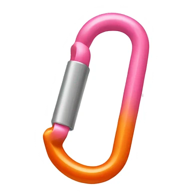 Pink and orange Carabiner clip   sticker