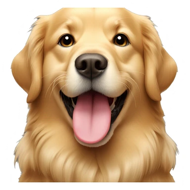 Golden retriever with chubby face and tounge sticker