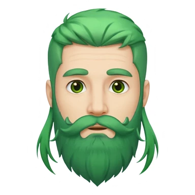 green long hair and beard man sticker