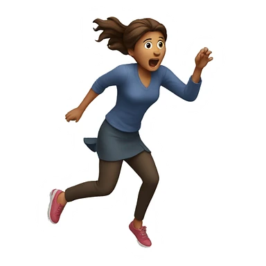 woman scared jumping sticker