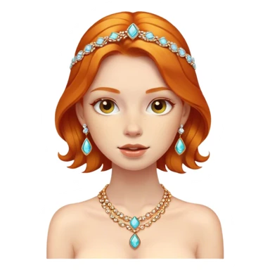 portrait of a ginger girl with jewelry sticker
