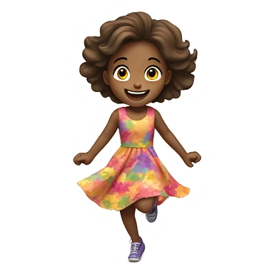 excited little girl sticker